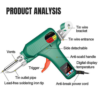 🔥Digital Display  Soldering Iron - Auto Feed tin wire