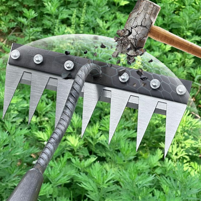 5/6/7/8 Teeth Carbon Steel Garden Weeding Rake