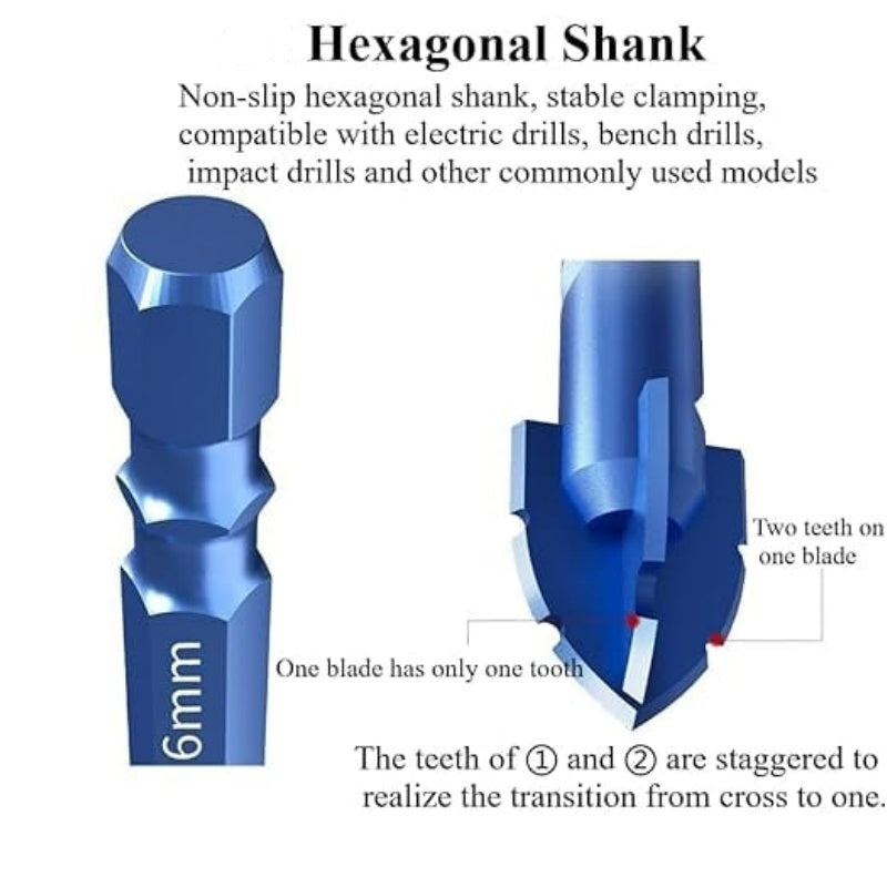 Offset Cutting Edge Tile Drill Bits Set