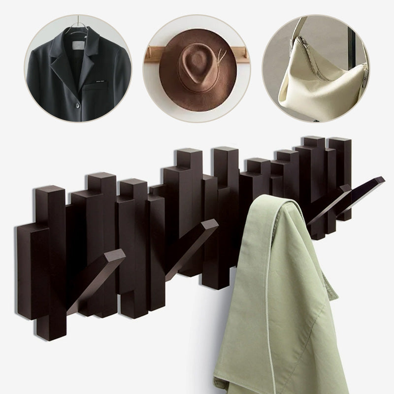 🔥2024 Hot Sale🔥Creative Wall Mounted Coat Rack with Retractable Pegs